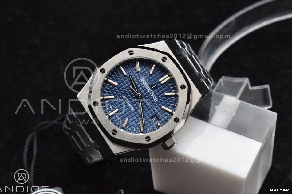 Clone SA3120 SS Edition 15450 37mm Bracelet Super Oak ZF Textured BestValue Blue Royal 1:1 Best Dial on 1029 SS 0817